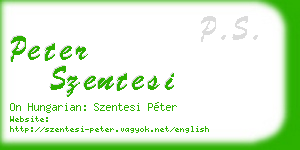 peter szentesi business card