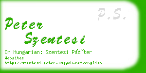 peter szentesi business card